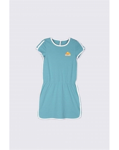 Трикотажное платье бирюзовый с эластичным поясом Coccodrillo