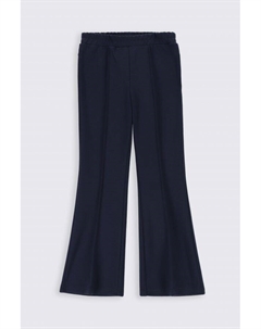 Трикотажные брюки колокольчики темно-синего цвета с узором в горошек Coccodrillo