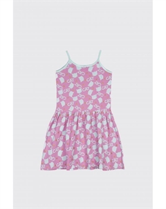 Трикотажное платье розовый с рисунком кота Coccodrillo