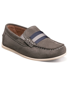 Детские слипоны Jasper Strap Jr. Moc Toe Slip On Little/Big Kid, серый Florsheim