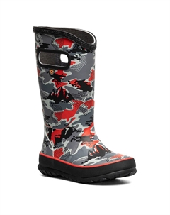 Детские водонепроницаемые дождевые сапоги для малышей/маленьких/больших детей, черный Bogs°