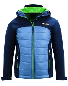 Куртка софтшелл Hybrid Softshell Jacke Lysefjord, цвет Marineblau/Grün Trollkids