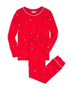 Пижама унисекс с длинными рукавами и принтом, цвет Red Eberjey
