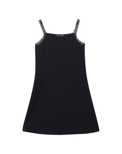 Короткое платье Jeans Logo Tape Strap Punto Long Sleeve, черный Calvin klein