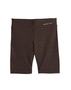 Байкерские шорты с логотипом для маленьких девочек и девочек, цвет Chocolate Michael michael kors