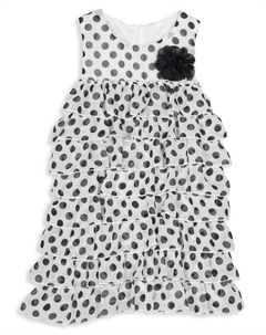 Платье Mimmie в горошек для маленьких девочек и девочек, белый Joe-ella