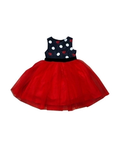 Платье в форме сердца для девочки в горошек, красный Joe-ella