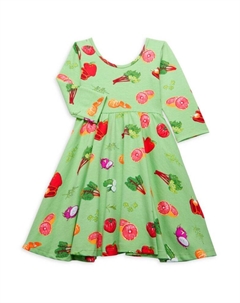 Зеленое расклешенное платье для маленьких девочек и девочек Market, зеленый Worthy threads