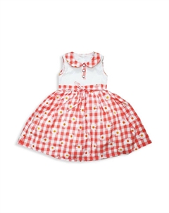 Платье трапециевидного силуэта в клетку Daisy для маленьких девочек и маленьких девочек, коралл Joe-ella
