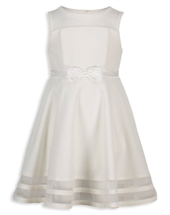 Платье Illusion с сетчатым подолом для девочек, цвет Whipped White Calvin klein