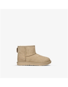 Ботильоны Classic Mini II из замши и овчины 7-9 лет, цвет bone Ugg