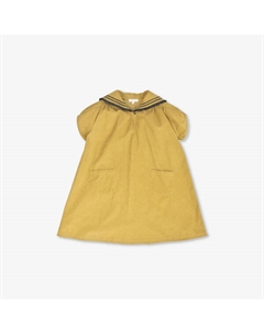 Хлопковое мини-платье Laila с вышитым воротником 3-12 лет, зеленый Caramel