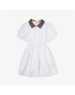 Хлопковое платье Alesea с воротником-поло, 14 лет, белый Burberry
