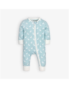 Хлопковый комбинезон с принтом зайца 0-12 месяцев, синий The little tailor