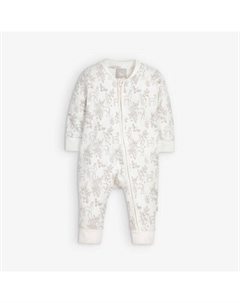 Хлопковый комбинезон с принтом Woodland 0–12 месяцев, серый The little tailor