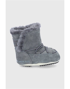 Детские замшевые зимние ботинки, серый Moon boot