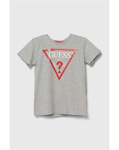 Детская хлопковая футболка, серый Guess