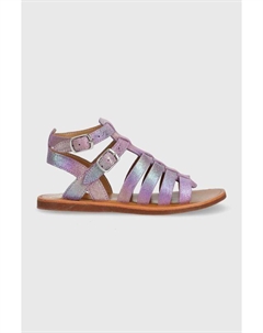 Детские замшевые сандалии, фиолетовый Pom d'api