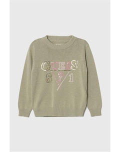 Детский хлопковый свитер, зеленый Guess