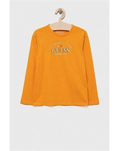 Детская хлопковая рубашка с длинными рукавами, оранжевый Guess