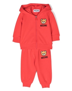 Спортивный костюм с вышивкой Teddy Bear, красный Moschino kids