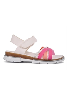 001-P Сандалии для девочек бело-розовые Ayakmod