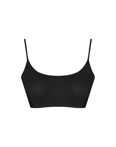 Хлопковое тренировочное бюстье без шапочки-основы на тонких бретелях для девочек, черный Hnx