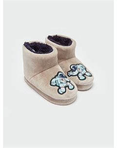 Плюшевые домашние ботинки для мальчика с вышивкой, серый Lcw steps
