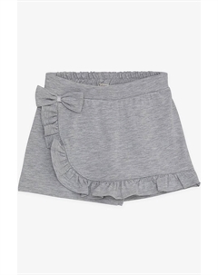Шорты-юбка для девочки с бантом и рюшами Серый Меланж (1,5–5 лет) Breeze