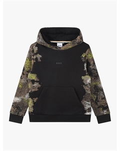Детское худи с камуфляжным логотипом BOSS, черный/мульти Hugo boss