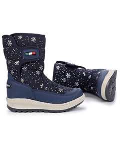 Lp 708090 Зимние сапоги для девочек с липучками и снежным рисунком. KİKO KİDS, темно-синий Kiko kids