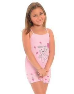 Пижамный комплект для девочки с хлопковыми шортами с тонкими бретелями и узором, розовый Little frog kids