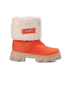 2167-F Сапоги для девочек-цветочниц гранатового цвета с мехом внутри Ayakmod