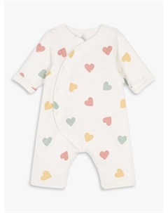 Хлопковый комбинезон с принтом Детское сердце, зефир/мульти Petit bateau