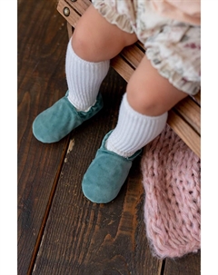 Ботильоны на бархатной противоскользящей подошве с хлопковой подкладкой-MINT-GREEN-F-847 First step