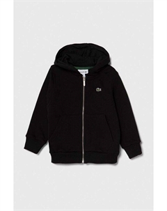 Детская хлопковая толстовка, черный Lacoste
