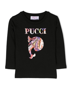 Футболка с длинными рукавами и логотипом, черный Pucci
