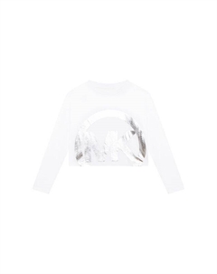 Хлопковый лонгслив для детей, белый Michael kors