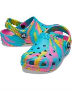 Сабо Classic Marbled Tie-Dye Clog, цвет Digital Aqua/Multi Crocs