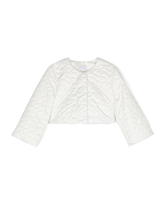Стеганая куртка с нашивкой-логотипом, белый Monnalisa