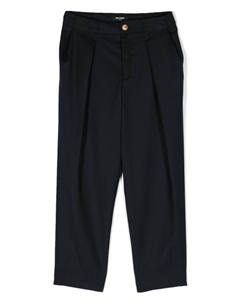 Kids шерстяные брюки чинос со складками, синий Balmain