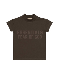 Детская футболка с короткими рукавами, цвет Off Black Fear of god essentials