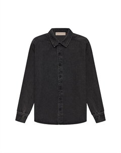 Детская джинсовая рубашка с длинными рукавами, цвет Черный деним Fear of god essentials