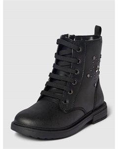 Ботинки на шнуровке с декоративными аппликациями модель "ЭКЛЕР", черный Geox