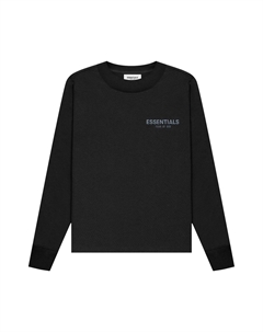 Детская футболка с длинными рукавами, черная Fear of god essentials