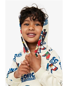 Толстовка с принтом и капюшоном, бежевый H&m