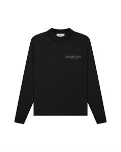 Детская футболка с длинными рукавами, черная Fear of god essentials