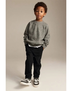 Габардиновые брюки чинос, черный H&m