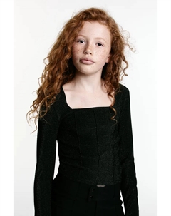 Блузка из джерси в рубчик, черный H&m