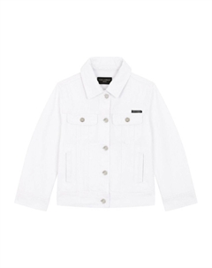 Джинсовая куртка с нашивкой-логотипом, белый Dolce&gabbana